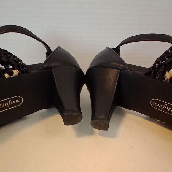 COMFORTVIEW Black Woven Open Toe Women's Sandals Size 7M - Picture 12 of 14